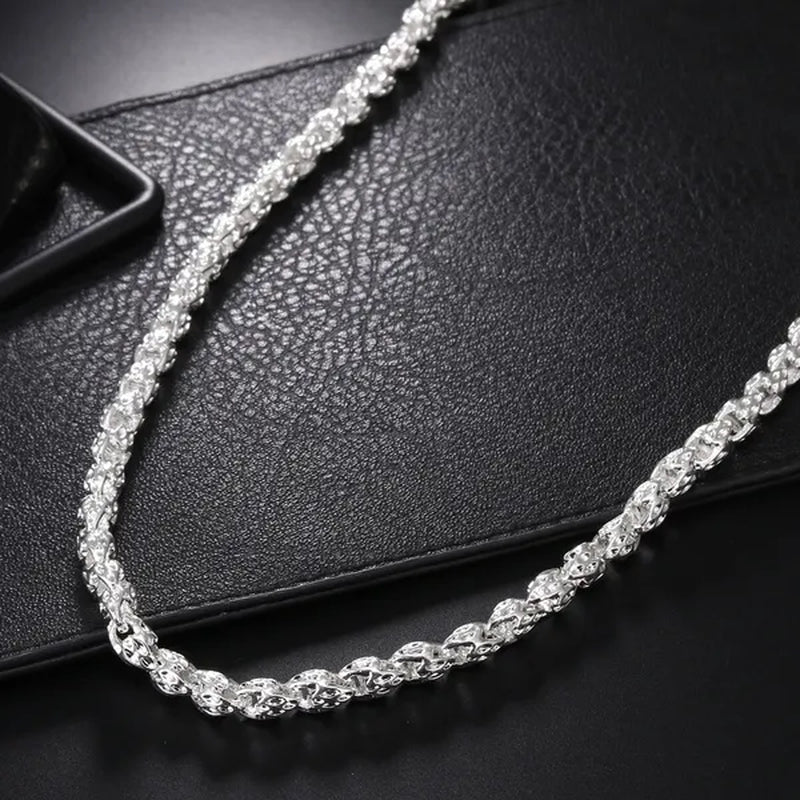 Men‘s 925 Sterling Silver 5MM Faucet Chain Necklace for Woman Man Fashion Wedding Party Jewelry Nice Gift