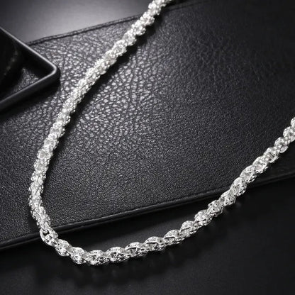 Men‘s 925 Sterling Silver 5MM Faucet Chain Necklace for Woman Man Fashion Wedding Party Jewelry Nice Gift