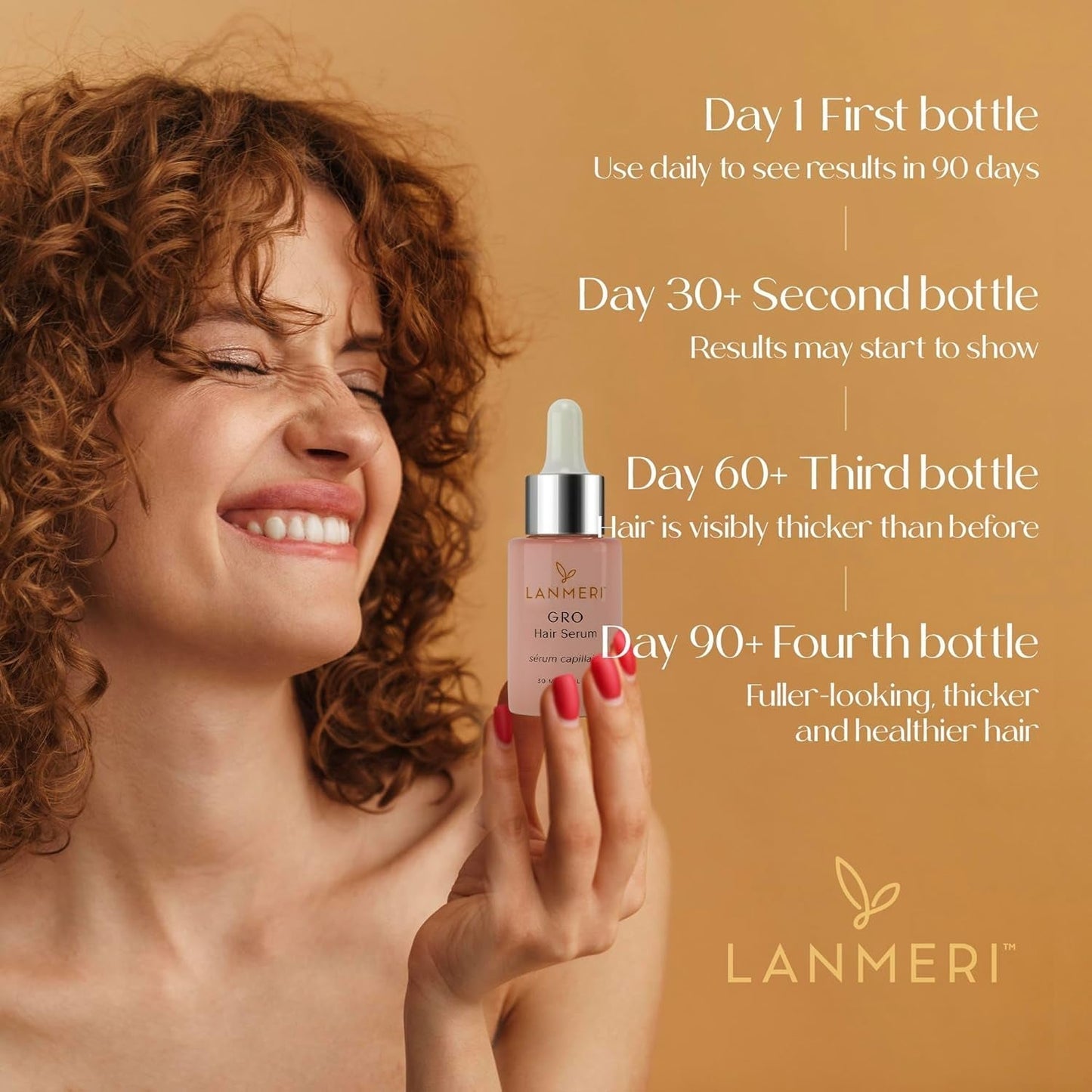Vegan Hair Growth Serum for Women & Men - Natural Scalp Treatment for Thinning Hair and Hair Regrowth - Fuller-Looking, Thicker and Healthier Hair in 90 Days, All Hair Types