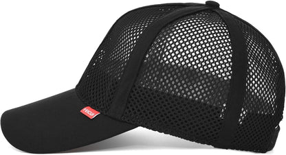 Men Mesh Trucker Baseball Cap Adjustable 6-Panel Hat Outdoor Sports Wear