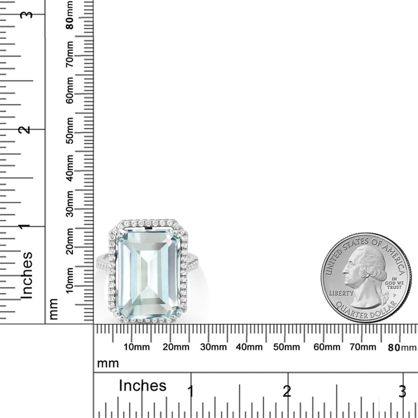 10-20 Cttw Gemstone Birthstone Engagement Ring | 925 Sterling Silver | Emerald Cut 18X13MM | Wedding Anniversary Promise Ring for Women | Available in Size 5, 6, 7, 8, 9