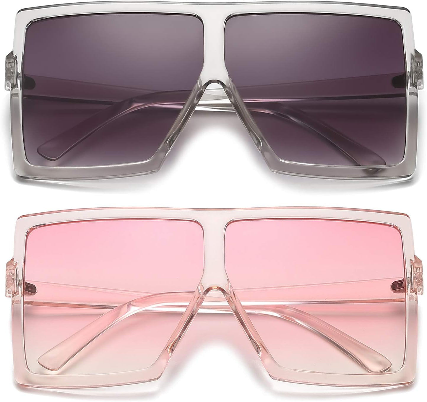 Square Oversized Sunglasses for Women Men Flat Top Fashion Shades
