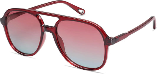 Retro Polarized Aviator Sunglasses for Women Men Classic 70S Vintage Trendy Square Aviators SJ2174