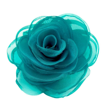 Lovely Rose Flower Hair Clips and Brooches for Women | Floral Pins and Accessories with Green Brooch