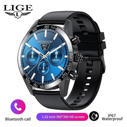 LIGE Newest Bluetooth Call Smart Watches for Men Sports Fitness Tracker Waterproof Smartwatch Large HD Screen Health Bracelet Montre Connecter