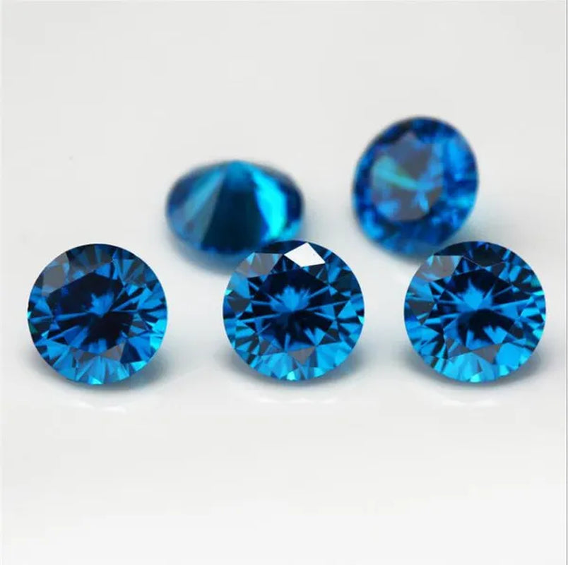 Natural Round Sea Blue Sapphire 1.49-26.9CT Faceted Cut AAAAA VVS Loose Gemstone