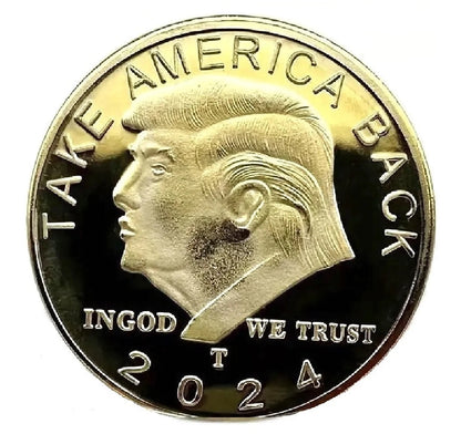 SILVER PLATED Donald J. Trump 2024 President W/Display Case Masters Coins