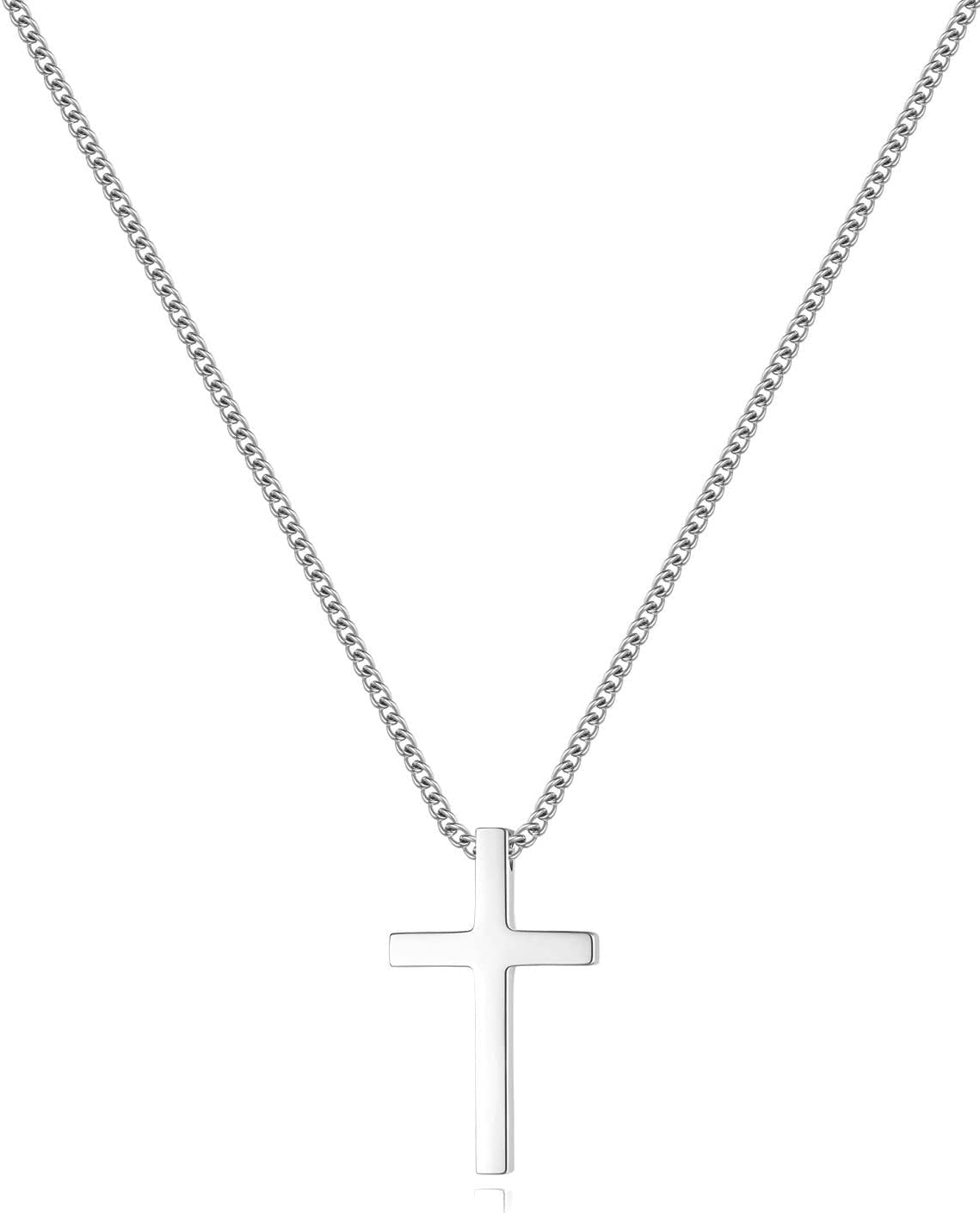 Black Gold Silver Cross Necklace for Boys Stainless Steel Mens Cross Pendant Chain Necklace for Men Women Religious Jewelry Gifts for Boys Girls Chain 16-24 Inches - WORLD TIME VISITS