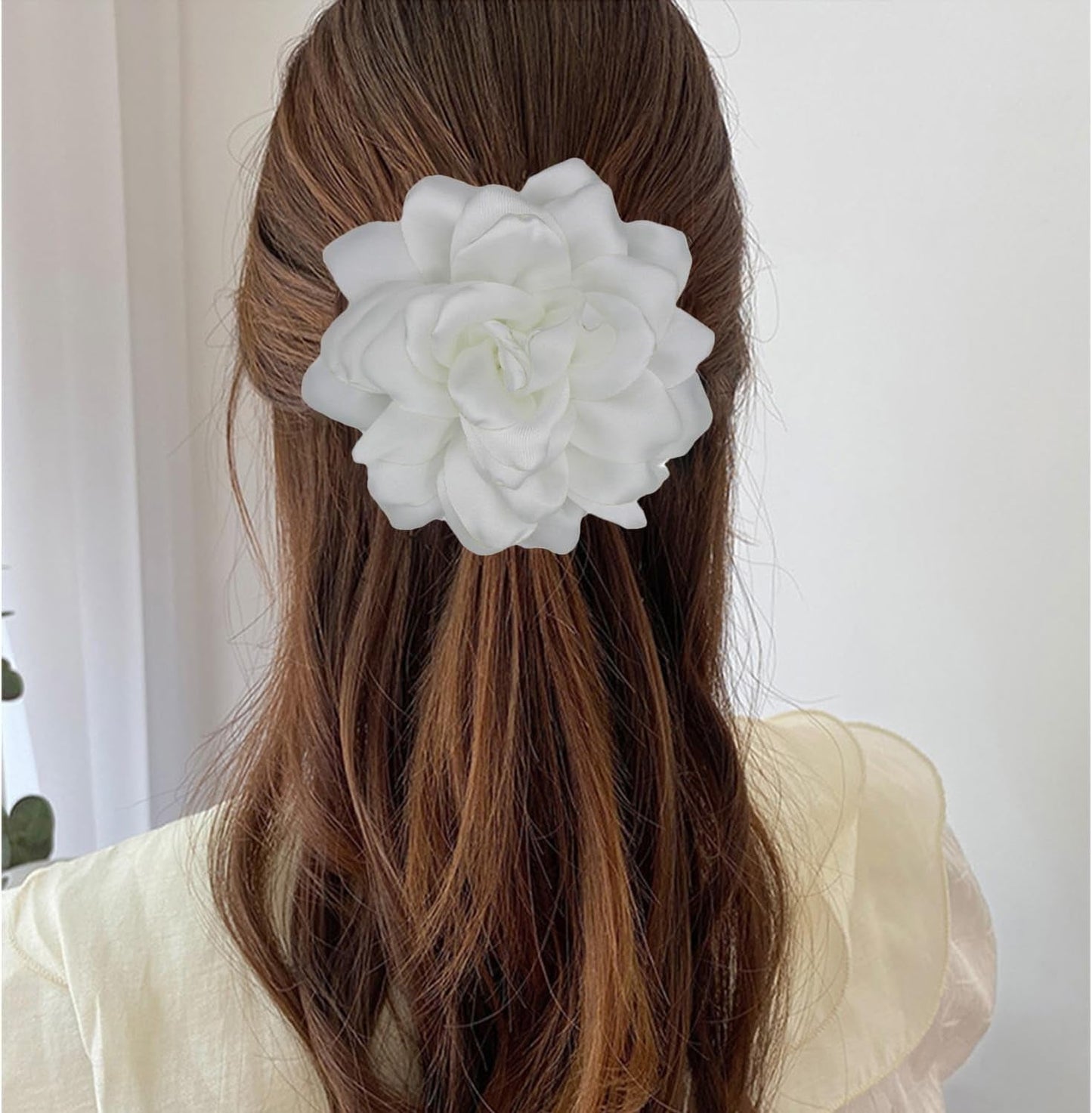 Flower Brooches for Women Satin Fabric Rose Flower Brooches Handmade Flower Brooches Pin for Wedding Party Dance Banquet Ceremony Versatile Floral Accessory for Clothing and Hairstyling Size:4.72In