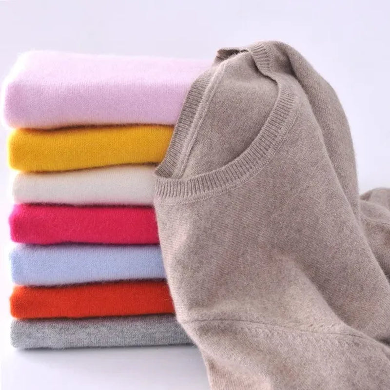 Plus Size S-XXXL Women Wool Pure Cashmere Sweater Pull Femme Long Sleeve Women Knitting Sweaters Pullovers 18 Colors - WORLD TIME VISITS