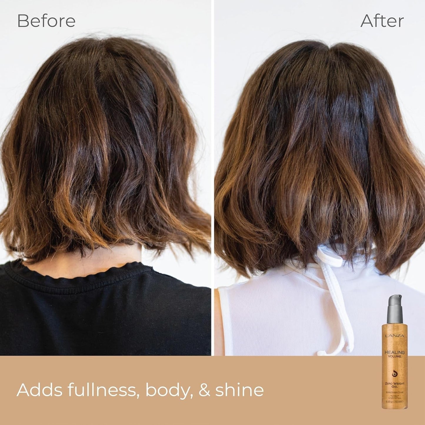 L'ANZA Healing Volume Zero Weight Gel, Extra Hold Hair Gel Dramatically Boosts Shine, Volume, and Thickness of Fine Flat Hair, and Styling Gel for Edge Control, Braiding & Hair Styling (6.8 Fl Oz)
