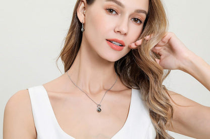 Classic AAA Quality Genuine Tahitian Black Pearl Dangle Drop Earrings 8-9Mm – Birthday Anniversary Jewelry Gifts for Women