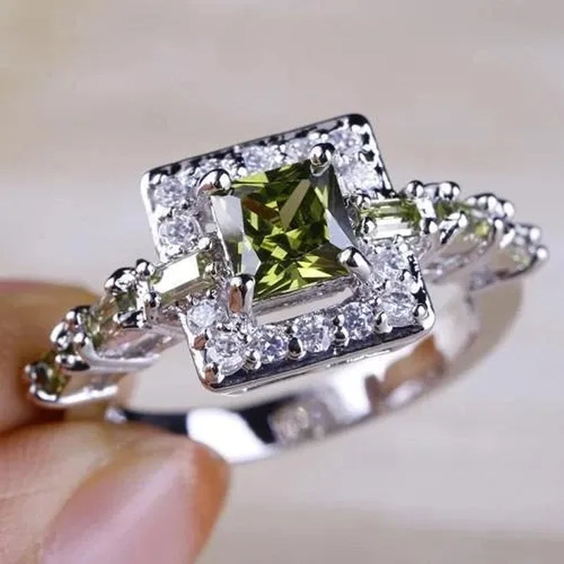 Elegant Noble Princess Fashion 925 Sterling Silver Amethyst & White Topaz Ring Charming Diamond Ring Romantic Bride Engagement Wedding Eternity Ring Anniversary Gift Birthday Party Jewelry Size 5-11