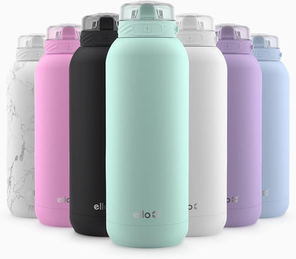 Cooper 32Oz Stainless Steel Water Bottle with Straw and Carry Handle, Double Walled and Vacuum Insulated Metal, Leak Proof Locking Lid with Soft Silicone Spout, Reusable, BPA Free, Yucca - WORLD TIME VISITS