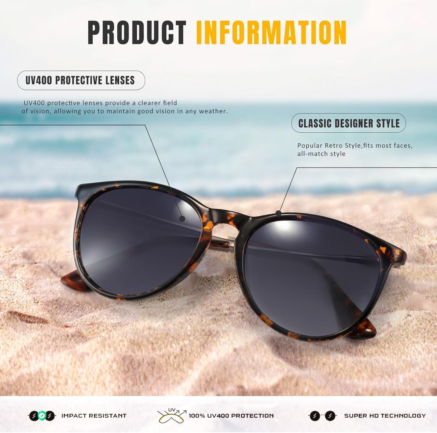 Sunglasses Womens Men Polarized UV Protection Trendy Vintage Retro round Mirrored Lens Sunglasses for Women