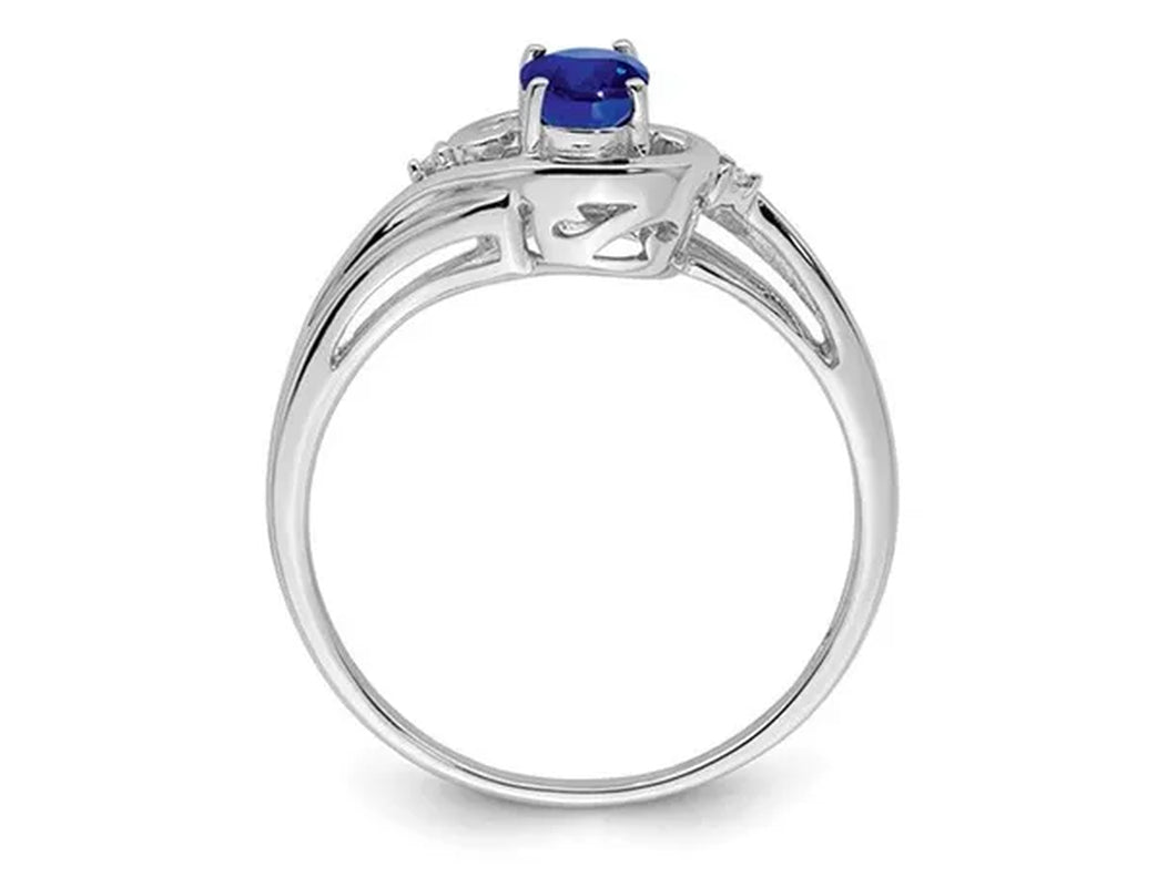 2/5 Carat (Ctw) Natural Sapphire Ring in Sterling Silver