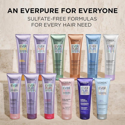 Sulfate Free Shampoo and Conditioner for Curly Hair, Lightweight, Anti-Frizz Hair Care with Coconut Oil, Everpure, 8.5 Fl Oz, Set of 2 (Packaging May Vary)