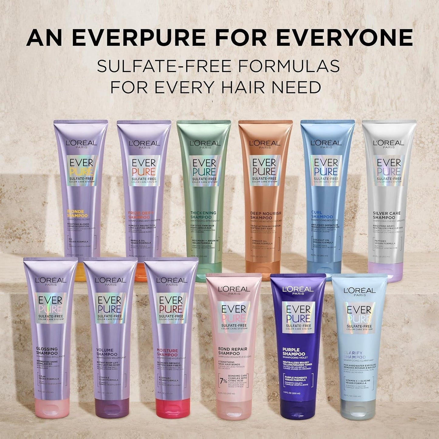 Everpure Brightening and Nourishing Shampoo for Gray Hair, Sulfate-Free Vegan Formula with Peptides, 8.5 Fl Oz