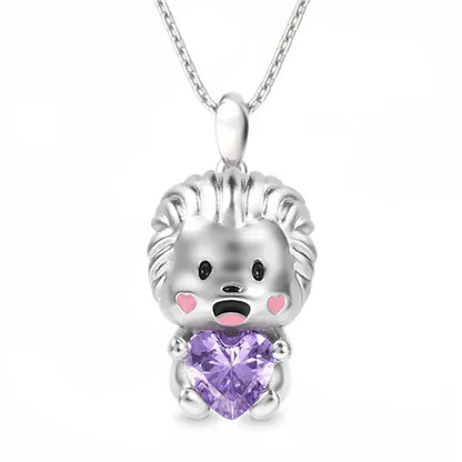 Creative Cartoon Axolotl Animal Heart Shape Diamond Crystal Pendant Necklace Exquisite Women's 925 Silver Necklace Princess Pendant Panda Snowman Necklace Engagement Wedding Accessories Party Jewelry Birthday Gift