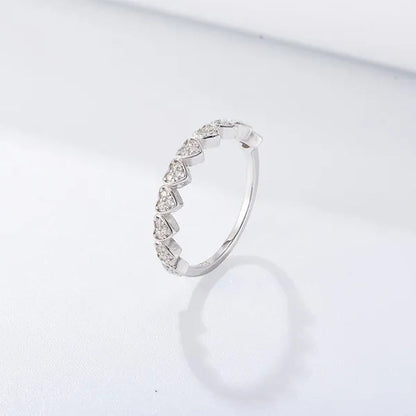 100% S925 Sterling Silver Luxury Heart Shape Zircon Micro Pave Love Ring Women's Statement Oath Finger Rings Exquisite Fine Jewelry Engagement Wedding Rings - WORLD TIME VISITS