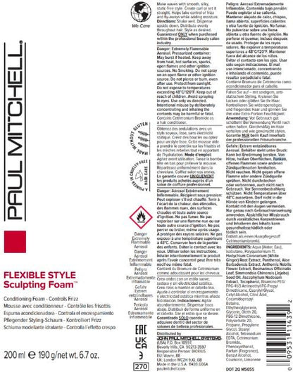 Paul Mitchell Sculpting Foam, Conditions + Controls Frizz, for All Hair Types
