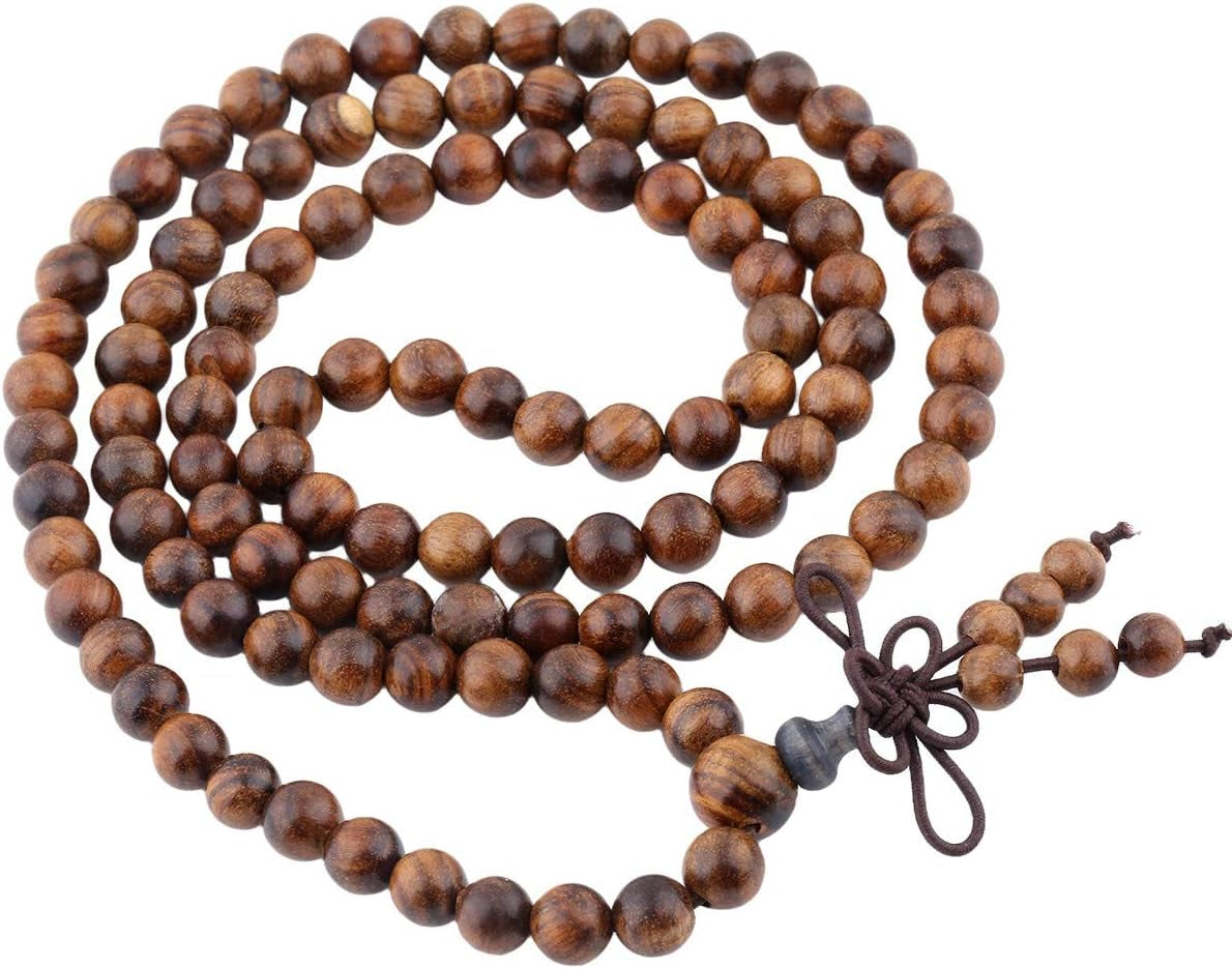 Tibetan Buddhist Mala Bracelet Natural Wood Beaded Prayer Bead for Meditation