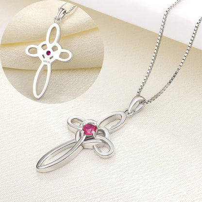 Celtic Knot Cross Necklace Sterling Silver Cubic Zirconia Loop Infinity Pendant Gemstones Crucifix Jewelry