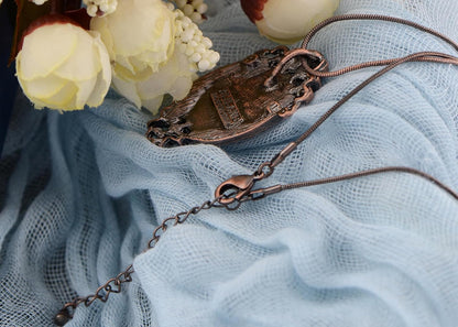 Vintage Inspired Rhinestones Cameo Lady Victorian Maiden Pendant Necklace