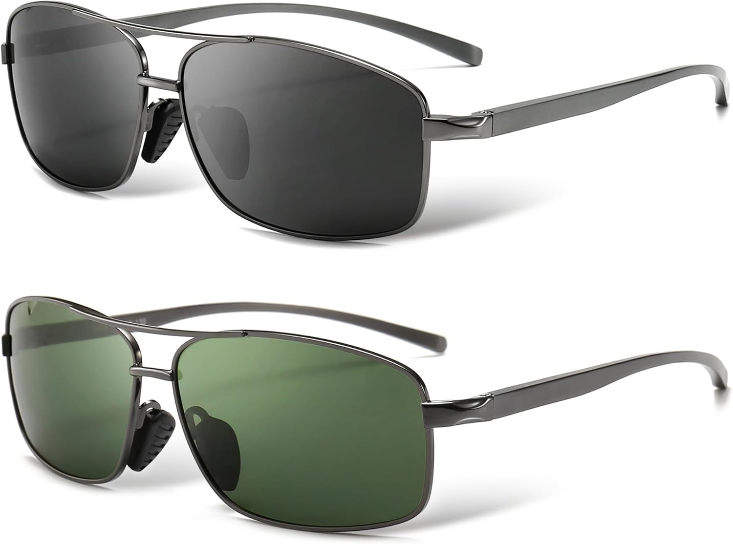 Ultra Lightweight Rectangular Polarized Sunglasses UV400 Protection - WORLD TIME VISITS