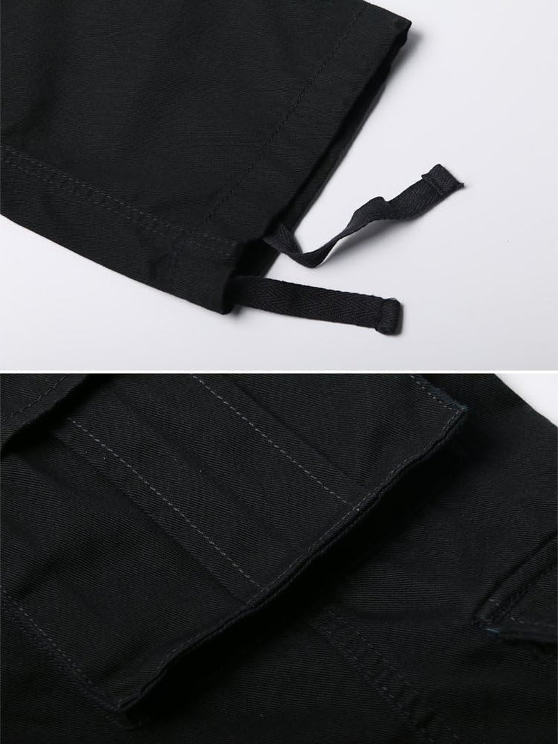 Men'S Cotton Casual Cargo Work Pants Baggy Camo Tactical Combat Trousers with 8 Pockets (No Belt)