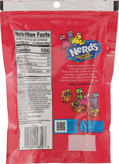 Gummy Clusters Candy, Rainbow, Resealable 8 Ounce Bag - WORLD TIME VISITS