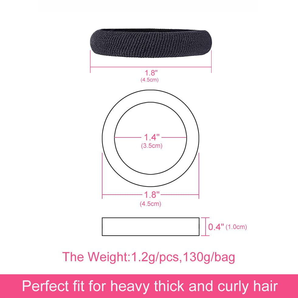 Hair Bands Hair Ties for Thick Hair 100PCS Seamless Cotton Simply Ponytail Holders Headband Scrunchies Hair Accessories No Crease Damage (Neutral Colors)