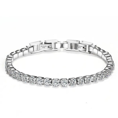Women's Chain Bracelets 14K Gold Plated Cubic Zirconia Classic Tennis Bracelet Gold Bangle for Lady AD1174