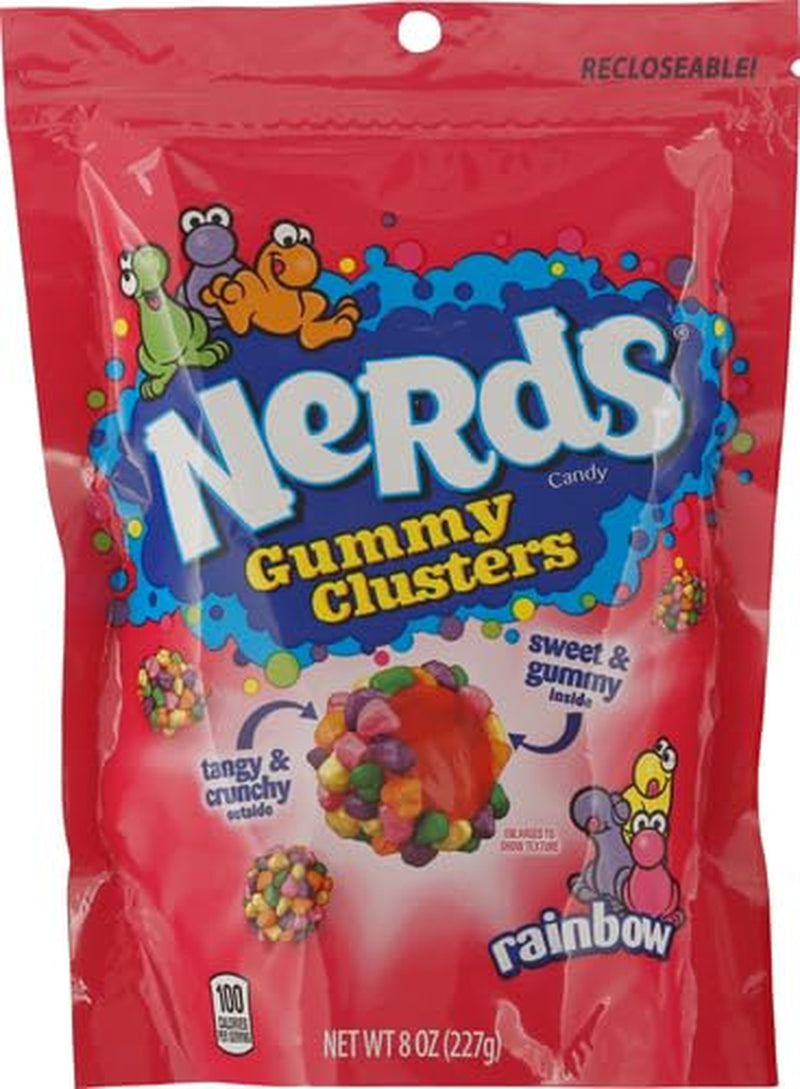 Gummy Clusters Candy, Rainbow, Resealable 8 Ounce Bag - WORLD TIME VISITS