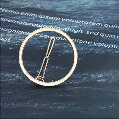 round Circle Hair Clip Gold Open Circle Hair Clip Minimal Hair Barrette Holder for Women and Girls (Gold)
