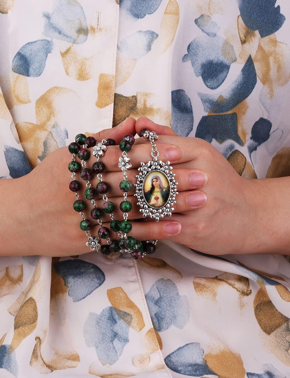 Chaplet Rosary/Servite Rosary of the Seven Sorrows / 7 or 10 Prayer Beads Chain Religious Virgin Mary Pendant Y-Necklace