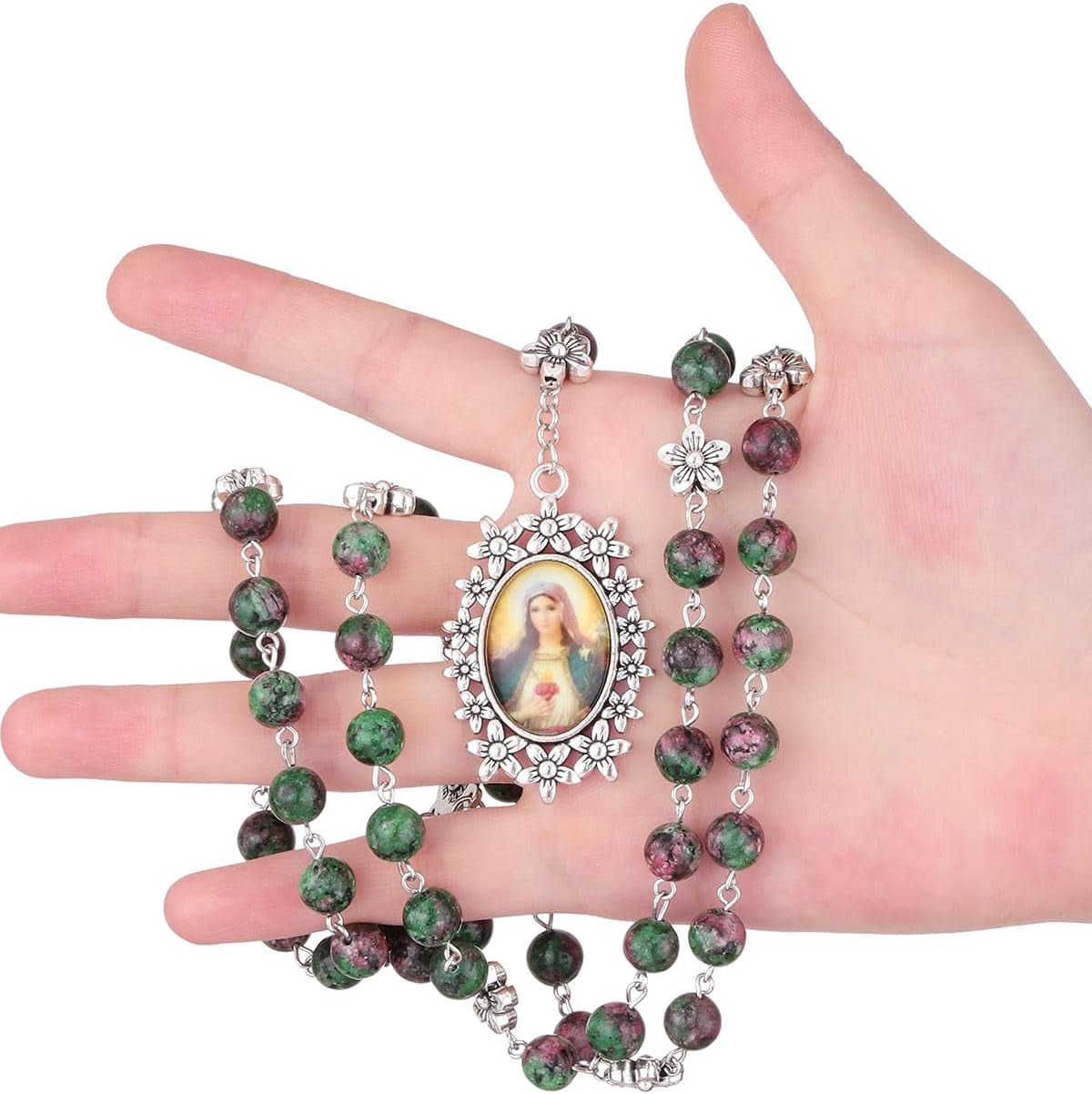 Chaplet Rosary/Servite Rosary of the Seven Sorrows / 7 or 10 Prayer Beads Chain Religious Virgin Mary Pendant Y-Necklace