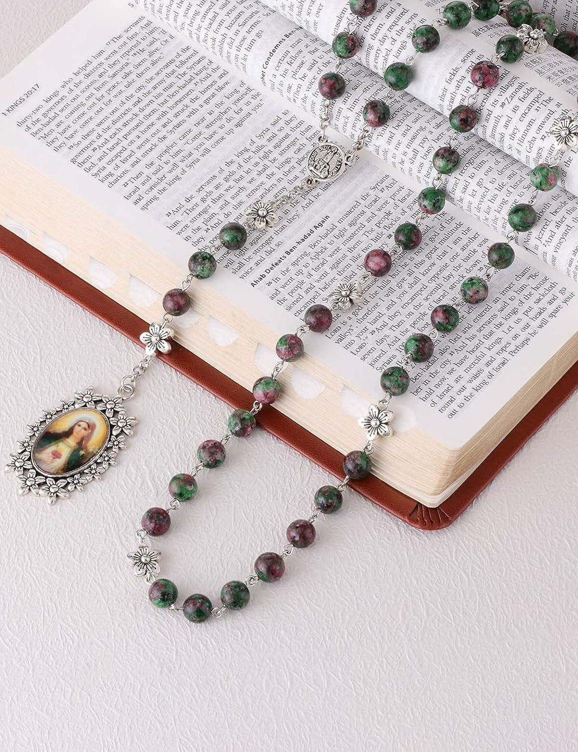 Chaplet Rosary/Servite Rosary of the Seven Sorrows / 7 or 10 Prayer Beads Chain Religious Virgin Mary Pendant Y-Necklace