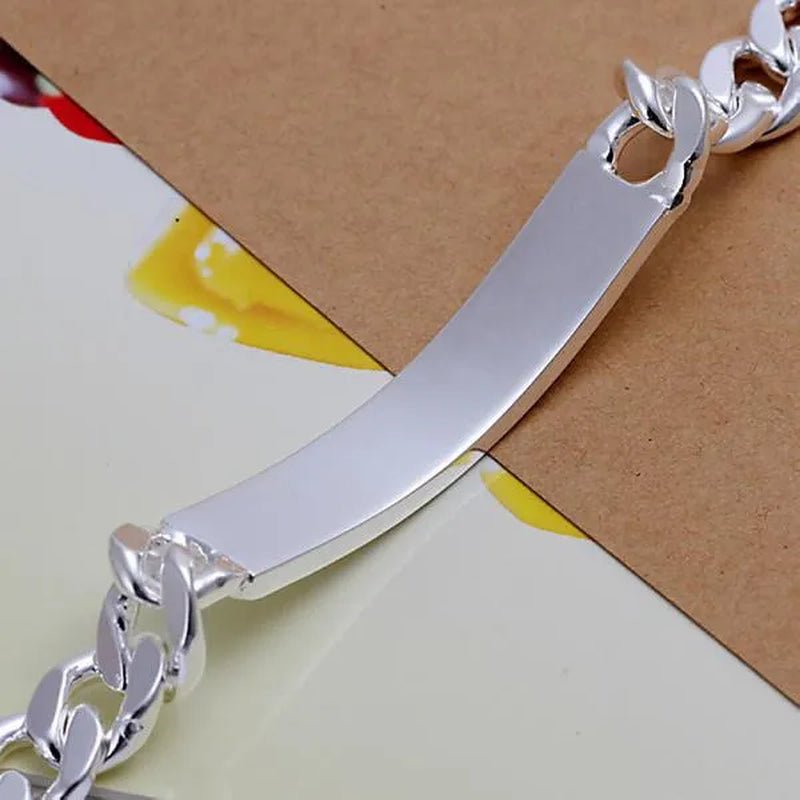 Charm 925 Sterling Silver Design Noble Pretty 10MM Mens Chain Jewelry Fashion Geometric Bracelet