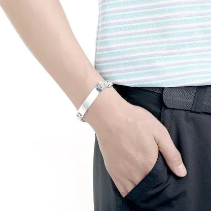 Charm 925 Sterling Silver Design Noble Pretty 10MM Mens Chain Jewelry Fashion Geometric Bracelet