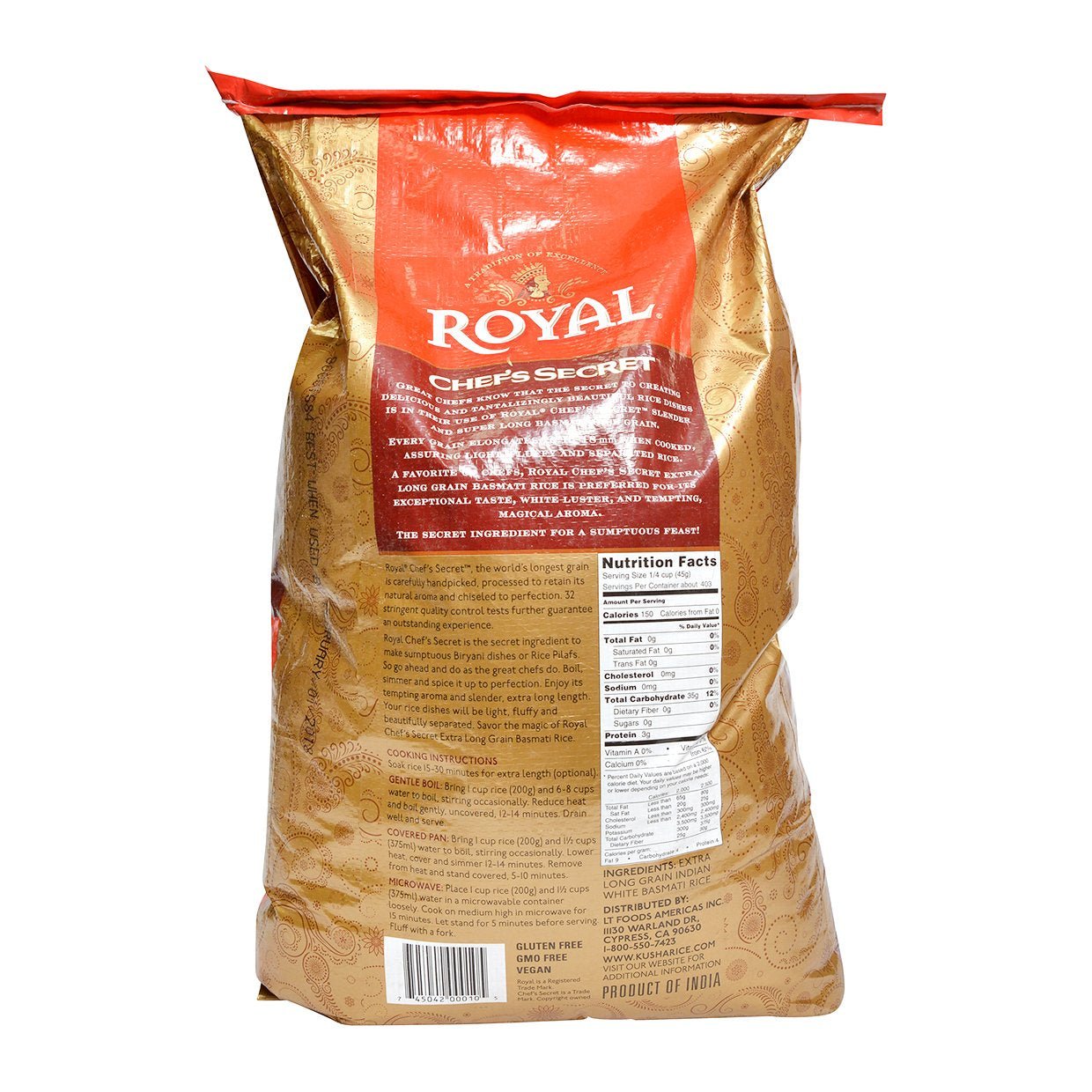 Chef'S Secret Extra Long Grain Basmati Rice, 40 Pound