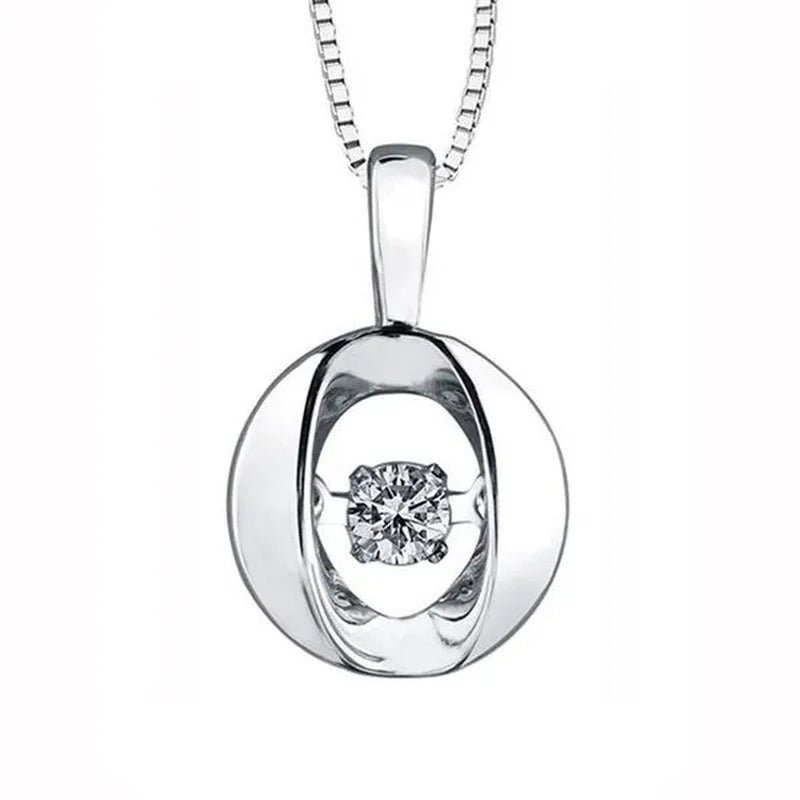 Cheri Jadore P3195 - SS - 05 Canadian Diamond Solitaire Oval Pendant, Sterling Silver - 0.05 CT. - WORLD TIME VISITS