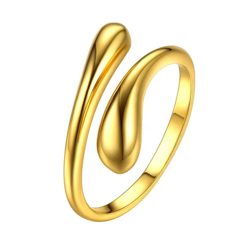 ChicSilver 925 Sterling Silver Ring Minimalist Teardrop Open Ring Eternity Ring Wedding Band for Women