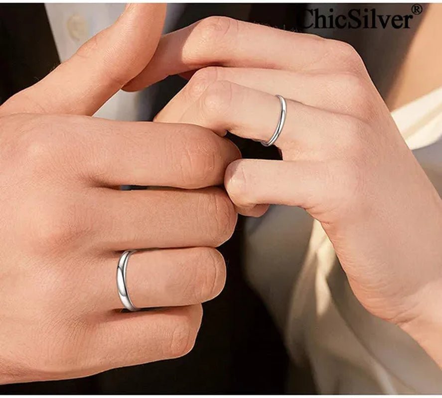 ChicSilver Ring Solid 925 Sterling Silver 2/3mm Thin Plain Dome High Polish Wedding Band Rings for Him and Her Size 4 - 12 - WORLD TIME VISITS