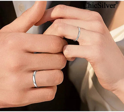 ChicSilver Ring Solid 925 Sterling Silver 2/3mm Thin Plain Dome High Polish Wedding Band Rings for Him and Her Size 4 - 12 - WORLD TIME VISITS
