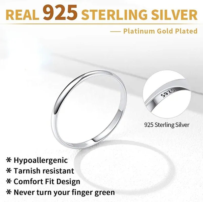 ChicSilver Ring Solid 925 Sterling Silver 2/3mm Thin Plain Dome High Polish Wedding Band Rings for Him and Her Size 4 - 12 - WORLD TIME VISITS