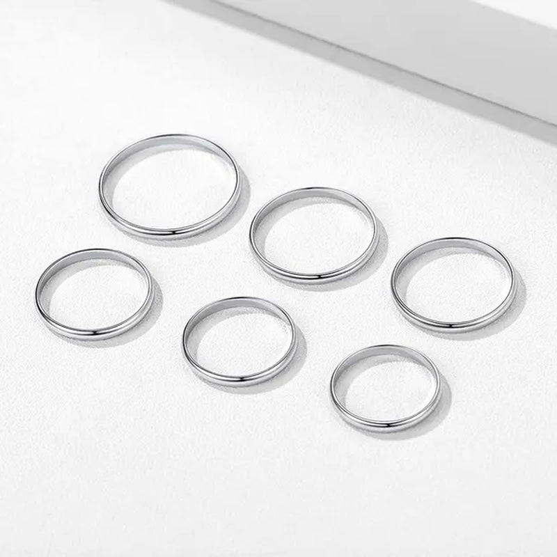 ChicSilver Ring Solid 925 Sterling Silver 2/3mm Thin Plain Dome High Polish Wedding Band Rings for Him and Her Size 4 - 12 - WORLD TIME VISITS