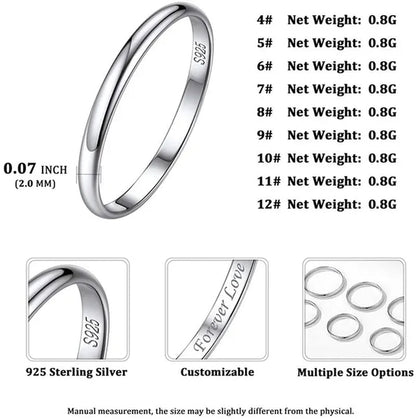ChicSilver Ring Solid 925 Sterling Silver 2/3mm Thin Plain Dome High Polish Wedding Band Rings for Him and Her Size 4 - 12 - WORLD TIME VISITS