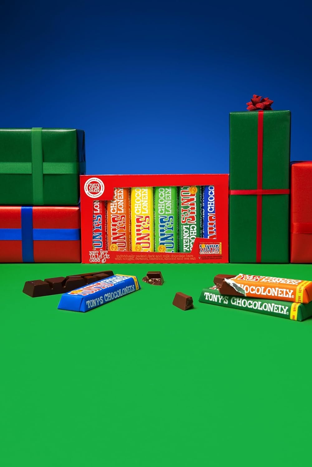 Chocolate Bar Variety Pack - Milk, Dark, Nougat, Caramel, Hazelnut, Almond & Sea Salt - 6 Individually Packed Bars