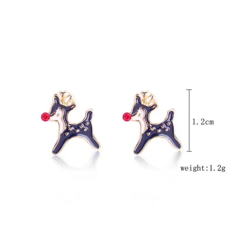 Christmas Jewelry with Diamond Snowflake Bell Christmas Earrings Christmas Tree Earrings Set Christmas Earrings Deer Stud Earrings